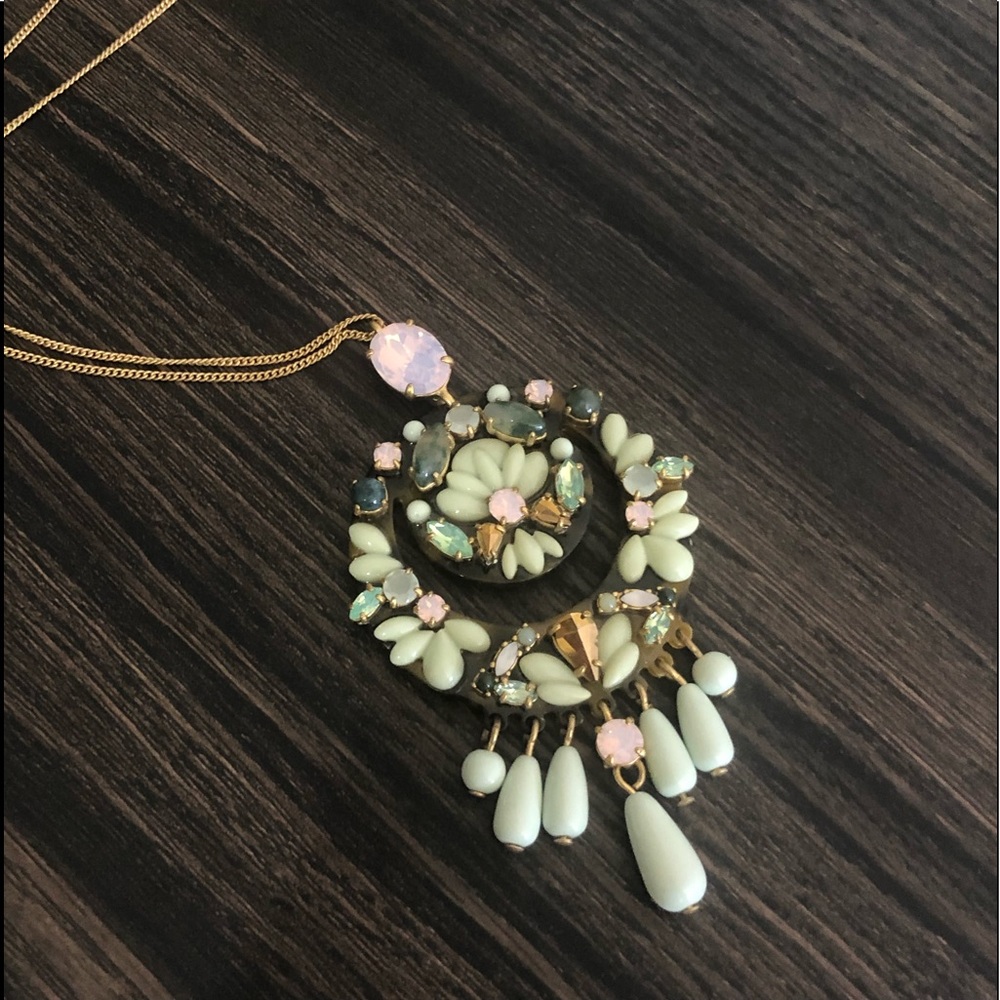 J. Crew Crescent Floral Pendant Necklace